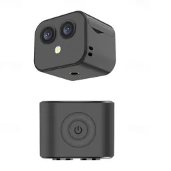 4K Dual-Lens WiFi Mini Camera - Indoor Smart Home Security Camera with Infrared Night Vision, Motion Detection, HD Video Recorder