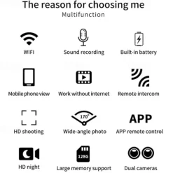 4K Dual-Lens WiFi Mini Camera - Indoor Smart Home Security Camera with Infrared Night Vision, Motion Detection, HD Video Recorder