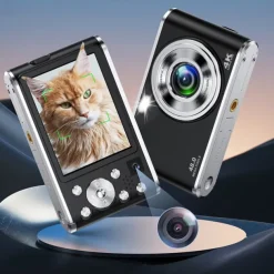 4K Front and Rear Dual Camera Digital Camera 16x Efficient Zoom 2.8 Inch Screen Autofocus Selfie Camera Front Camera Point and Shoot Camera
