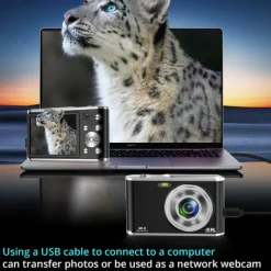 4K Front and Rear Dual Camera Digital Camera 16x Efficient Zoom 2.8 Inch Screen Autofocus Selfie Camera Front Camera Point and Shoot Camera