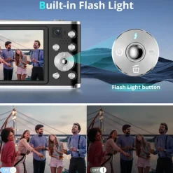 4K Front and Rear Dual Camera Digital Camera 16x Efficient Zoom 2.8 Inch Screen Autofocus Selfie Camera Front Camera Point and Shoot Camera