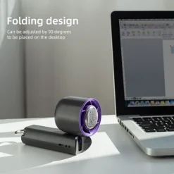 K52 Handheld Cooling Fan with Ice Porcelain Refrigeration, 13000rpm Motor, 100-Speed Stepless Control, Foldable Design, LED Display, and Type-C Charging – Portable Mini Fan for Summer Travel & Office