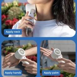 K52 Handheld Cooling Fan with Ice Porcelain Refrigeration, 13000rpm Motor, 100-Speed Stepless Control, Foldable Design, LED Display, and Type-C Charging – Portable Mini Fan for Summer Travel & Office