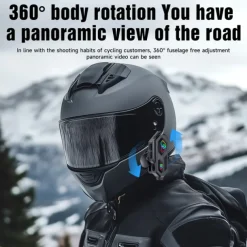 4K HD shooting all-in-one motorcycle intercom helmet dash cam bluetooth headset