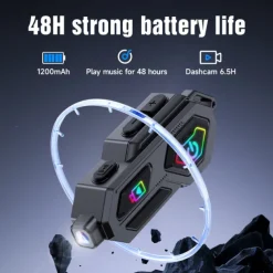 4K HD shooting all-in-one motorcycle intercom helmet dash cam bluetooth headset