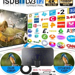 8K 4K Digital TV Antenna For Global TV Receiver DVB T2 Signal Amplifier Booster For Smart tv RV outdoor Car antenna Free Channel