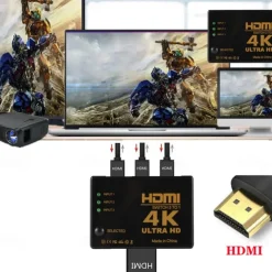 4K 2K 3x1 HDMI Cable Splitter HD 1080P Video Switcher Adapter 3 Input 1 Output Port HDMI Hub for Xbox PS4 DVD HDTV PC Laptop TV