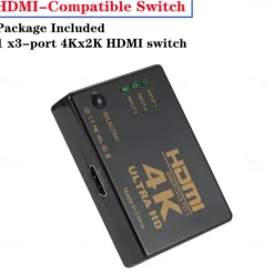 4K 2K 3x1 HDMI Cable Splitter HD 1080P Video Switcher Adapter 3 Input 1 Output Port HDMI Hub for Xbox PS4 DVD HDTV PC Laptop TV