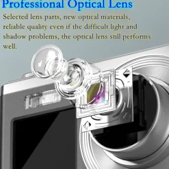 4k Optical Zoom Digital Camera Point and Shoot Digicam with Dual Display Compact Travel Camera