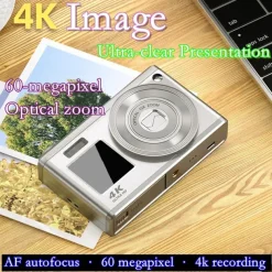 4k Optical Zoom Digital Camera Point and Shoot Digicam with Dual Display Compact Travel Camera
