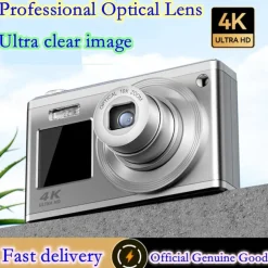 4k Optical Zoom Digital Camera Point and Shoot Digicam with Dual Display Compact Travel Camera