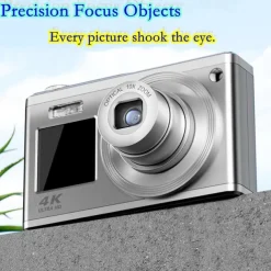 4k Optical Zoom Digital Camera Point and Shoot Digicam with Dual Display Compact Travel Camera