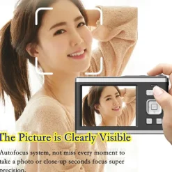 4k Optical Zoom Digital Camera Point and Shoot Digicam with Dual Display Compact Travel Camera