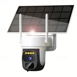 2K Pan Tilt 360 Solar-Powered Outdoor Wireless Security Camera with 3MP Color Night Vision 2-Way Talk Motion Detection IP66 Waterproof
