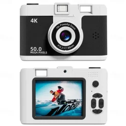 4K Retro Digital Camera Vlogging Camera WiFi with 2.4 LCD HD Screen 1080P 16X Compact Digital Zoom Camera Wide Angle Point and Shoot Camera
