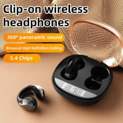 K20 True Wireless Headphones TWS Earbuds Ear Clip Bluetooth 5.3 Sports Stereo Fast Charging for Apple Samsung Huawei Xiaomi MI Yoga Fitness Gym Workout Mobile Phone