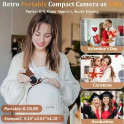 4K UHD Point and Shoot Camera Digicam with Auto Focus Compact Digital Camera Travel Camera with Auto Focus 48MP Vlogging Camera