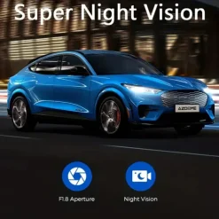 4K Ultra HD 3-Channel Car Recorder 2K1080P1080P inside front and rear 3.19-inch IPS screen Super Night Vision Built-in 5G WiFi and GPS Rear Camera Mirror Flip Function 24-Hour Parking Mode