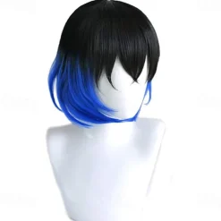 Kamado Nezuko Cosplay Wig Mouthpiece Black Orange Ombre Anime Wig Wigs Orange Wigs Black Wigs Halloween Wigs