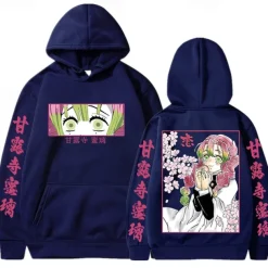 Kanroji Mitsuri Obanai Iguro Hoodie Anime Front Pocket Graphic For Couple's Men's Women's Adults' Hot Stamping Casual Daily
