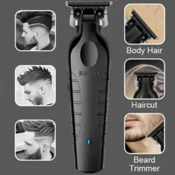 KEMEI Black Hair Clippers for Men Cordless Clippers for Hair Cutting Professional Barber Clippers USB Rechargeable Wireless Hair