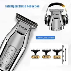 Kemei Hair Clipper Beard Trimmer Professional for Men Adjustable Speed LED Digital Carving Clippers Electric Razor KM-5027