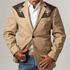 kentucky derby Men's Cattle Skulls Long Sleeve Turndown Vintage Casual Outdoor Street Daily Buttons 3D Print Multi Pocket