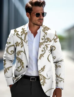 kentucky derby Men's Floral Long Sleeve Turndown Business Work Wear to work Going out Buttons Print Multi Pocket