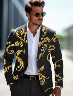 kentucky derby Men's Floral Long Sleeve Turndown Business Work Wear to work Going out Buttons Print Multi Pocket