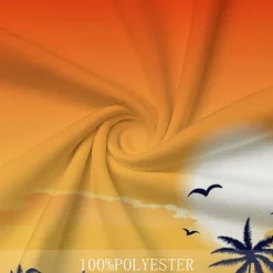 Kentucky Derby Men's Palm Tree Hawaiian Polo Shirts Golf Shirt Short Sleeve Polo Shirts Collared Shirts Beach Wear Vacation Wear Tropical Wear Party Outfits Buttons 3D Print Spring & Summer Yellow