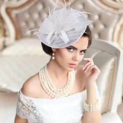 Kentucky Fascinators Hats for Women - Vintage Tea Party Attire Outfit Headband Church Veil Derby Hat for Women