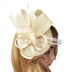 Kentucky Fascinators Hats for Women - Vintage Tea Party Attire Outfit Headband Church Veil Derby Hat for Women
