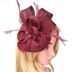 Kentucky Fascinators Hats for Women - Vintage Tea Party Attire Outfit Headband Church Veil Derby Hat for Women