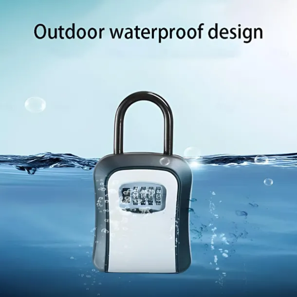Key Storage Box Key Safe Key Lock Box Outdoor Waterproof 4-Digit Combination Key Storage Key Safe Outdoor Wall Mounted Hook