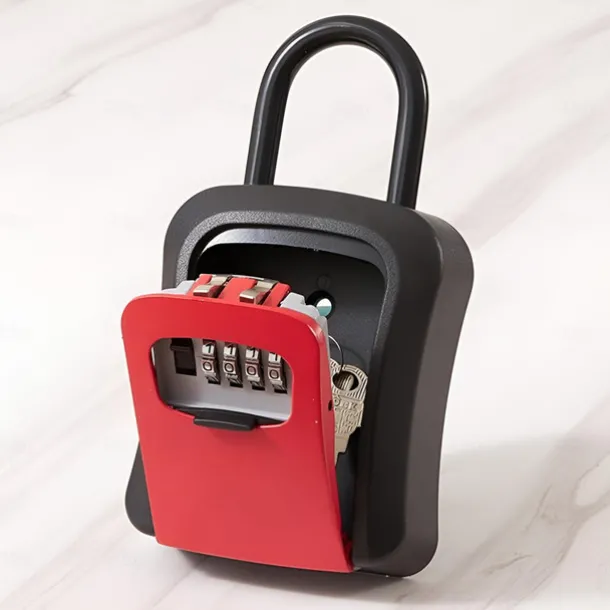 Key Storage Box Key Safe Key Lock Box Outdoor Waterproof 4-Digit Combination Key Storage Key Safe Outdoor Wall Mounted Hook