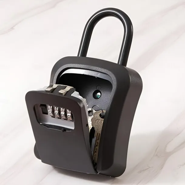 Key Storage Box Key Safe Key Lock Box Outdoor Waterproof 4-Digit Combination Key Storage Key Safe Outdoor Wall Mounted Hook