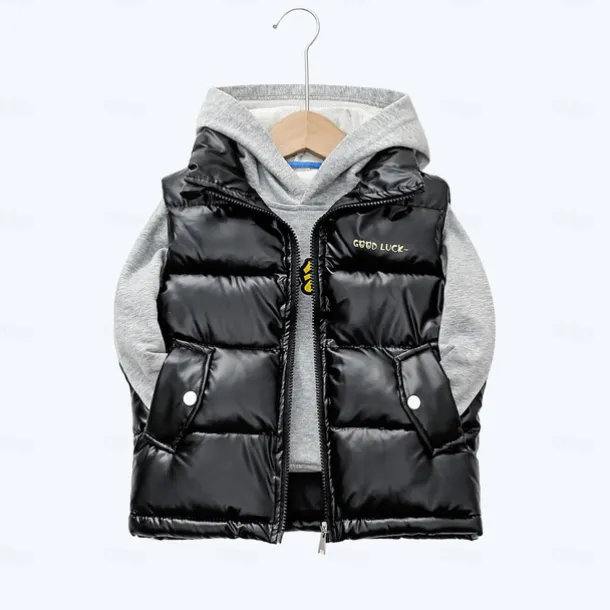Kid Boy and Girl Puffer Vest Outerwear Basic Plain Sleeveless Winter Coat Black Gray Pink Daily Outdoor 3-13 Years