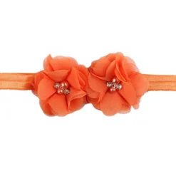 Kids / Toddler Girls' Fashion Baby Headband Two Hand-Stitched Chiffon Rhinestone Floral Headband Children's Flower Headband Hair Accessories