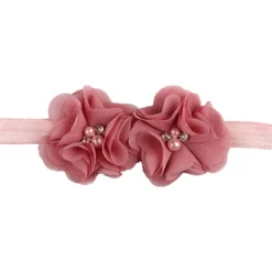 Kids / Toddler Girls' Fashion Baby Headband Two Hand-Stitched Chiffon Rhinestone Floral Headband Children's Flower Headband Hair Accessories