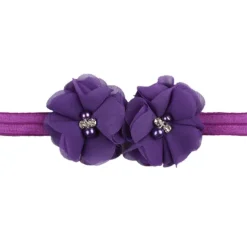 Kids / Toddler Girls' Fashion Baby Headband Two Hand-Stitched Chiffon Rhinestone Floral Headband Children's Flower Headband Hair Accessories