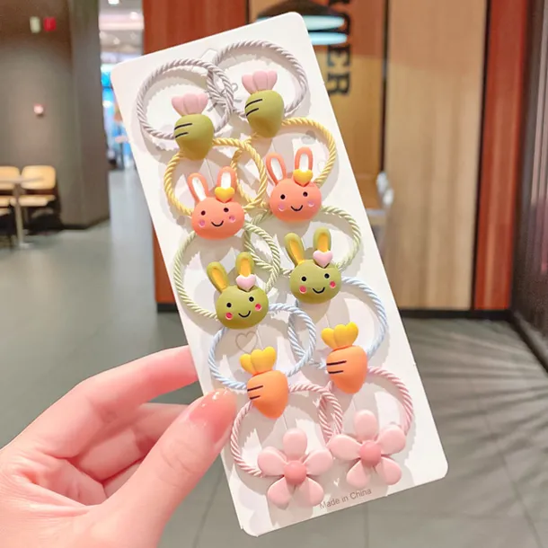 Kids / Toddler Girls' Hair Rope Cartoon Ten-Piece Cute Hair Rope Double Ponytail Hair Tie Girls High Elastic Rubber Band Hair Accessories