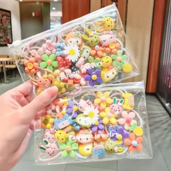 Kids / Toddler Girls' Hair Rope Cartoon Ten-Piece Cute Hair Rope Double Ponytail Hair Tie Girls High Elastic Rubber Band Hair Accessories