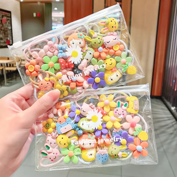 Kids / Toddler Girls' Hair Rope Cartoon Ten-Piece Cute Hair Rope Double Ponytail Hair Tie Girls High Elastic Rubber Band Hair Accessories