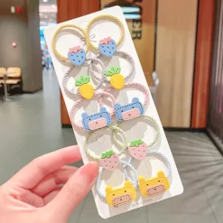 Kids / Toddler Girls' Hair Rope Cartoon Ten-Piece Cute Hair Rope Double Ponytail Hair Tie Girls High Elastic Rubber Band Hair Accessories