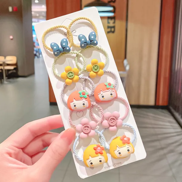 Kids / Toddler Girls' Hair Rope Cartoon Ten-Piece Cute Hair Rope Double Ponytail Hair Tie Girls High Elastic Rubber Band Hair Accessories