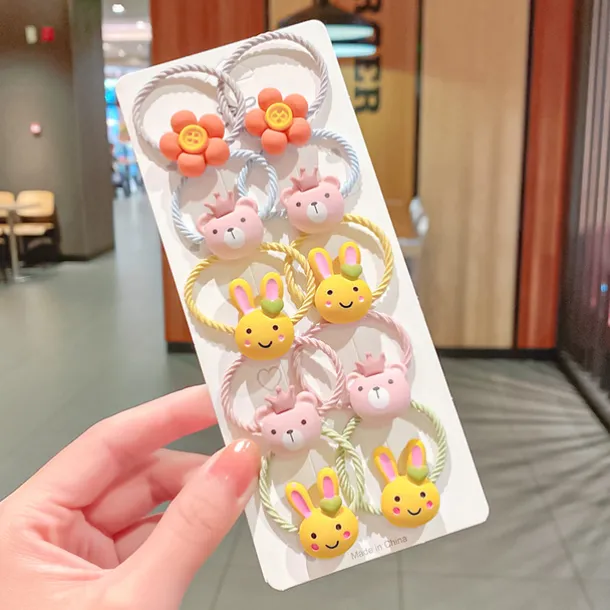 Kids / Toddler Girls' Hair Rope Cartoon Ten-Piece Cute Hair Rope Double Ponytail Hair Tie Girls High Elastic Rubber Band Hair Accessories
