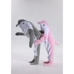 Kid's Adults' Animal Group Costume Onesie Costume Carnival Costume Shark Cartoon Dolphin Onesie Pajamas Kigurumi Pajamas Charm Funny Costume For Men and Women Boys and Girls Carnival Cartoon