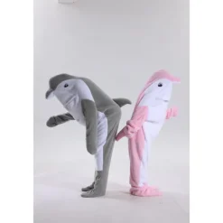 Kid's Adults' Animal Group Costume Onesie Costume Carnival Costume Shark Cartoon Dolphin Onesie Pajamas Kigurumi Pajamas Charm Funny Costume For Men and Women Boys and Girls Carnival Cartoon