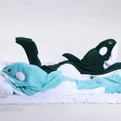 Kid's Adults' Animal Group Costume Onesie Costume Carnival Costume Shark Cartoon Dolphin Onesie Pajamas Kigurumi Pajamas Charm Funny Costume For Men and Women Boys and Girls Carnival Cartoon