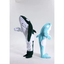 Kid's Adults' Animal Group Costume Onesie Costume Carnival Costume Shark Cartoon Dolphin Onesie Pajamas Kigurumi Pajamas Charm Funny Costume For Men and Women Boys and Girls Carnival Cartoon